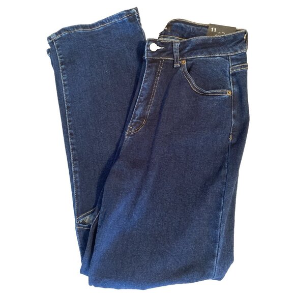 Vivi Vito Women's Stretch Denim Jeans Size 11 High Rise Straight Leg Open Knee - Picture 3 of 12